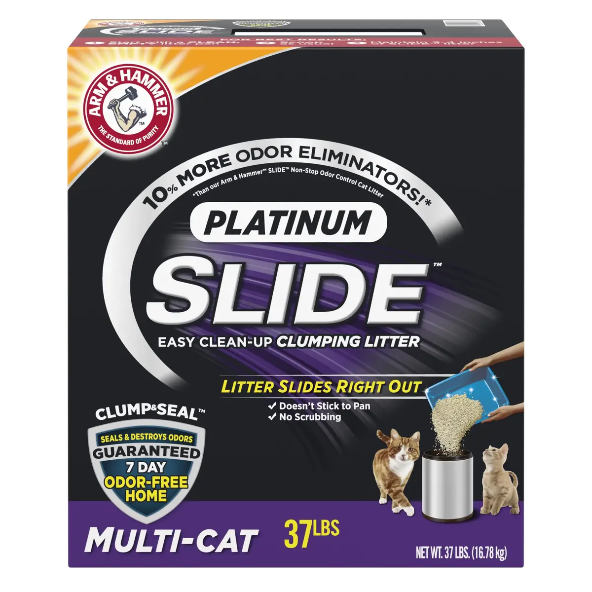 Arm & Hammer Platinum Slide Easy Clean-Up Clumping Cat Litter 37lb image 2